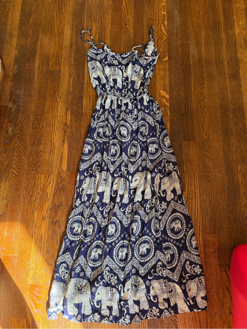 Navy Blue Elephant Print Maxi Dress